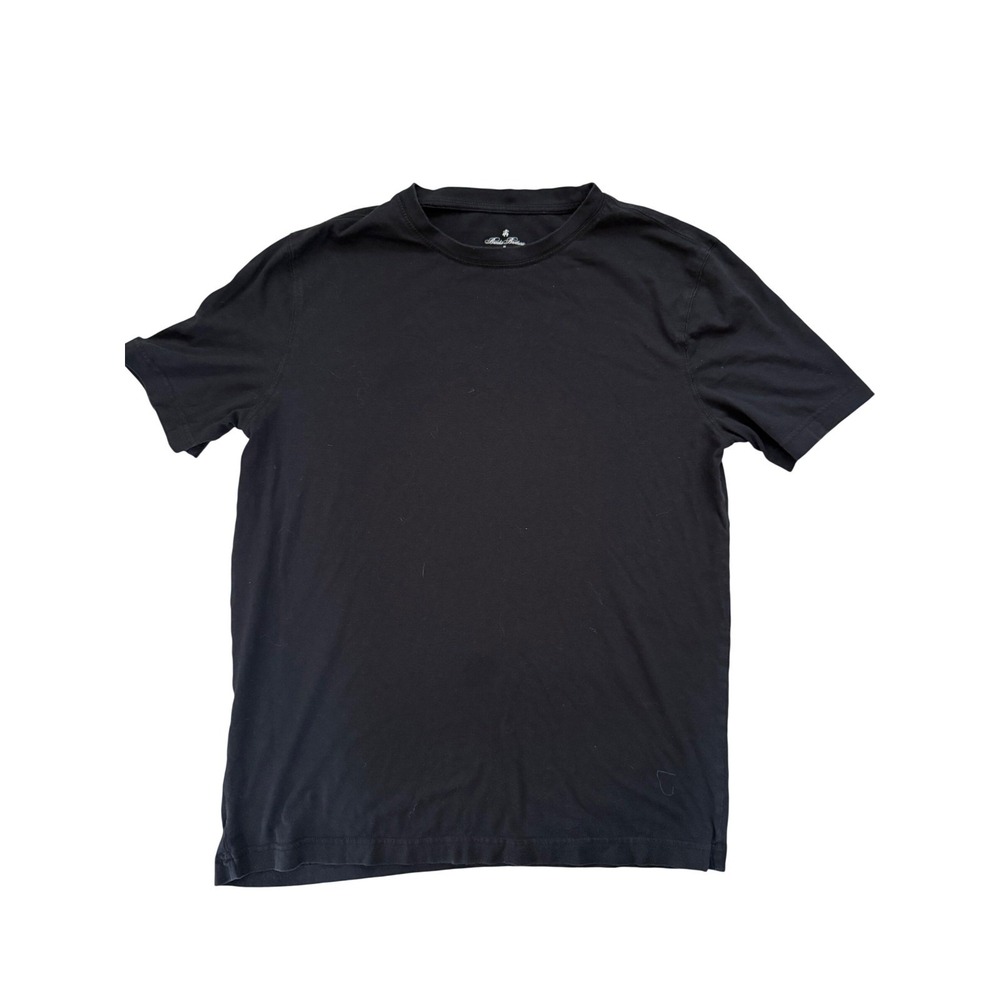 Brooks Brothers Mens Black Cotton Modal Blend Short Sleeve Crew Neck T-Shirt M